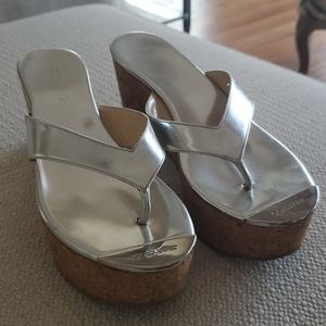 JIMMY CHOO cork wedge thong